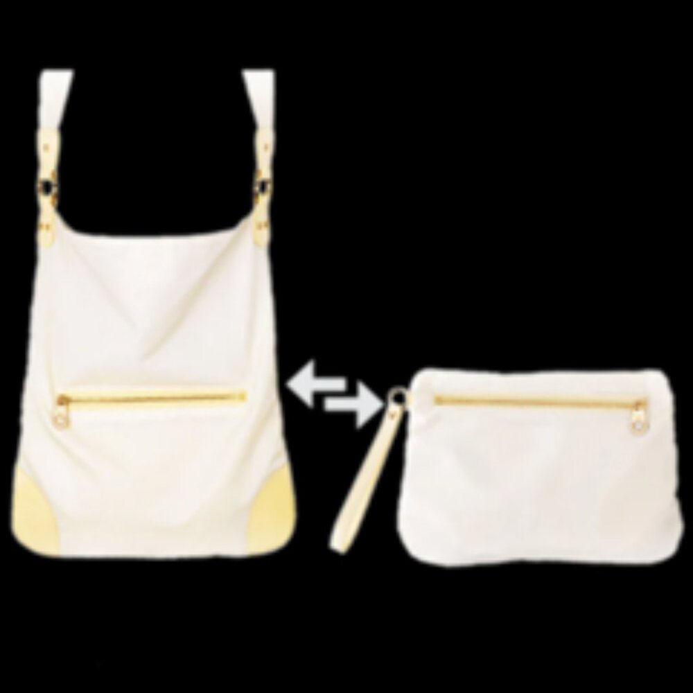 Cooei Pale Yellow Folding Nylon Bag and flip flops set NWT